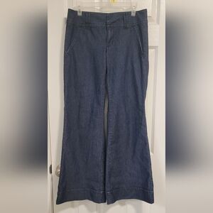 Elle Wide Leg‎ Low Rise Dark Blue Denim Jeans Size 8